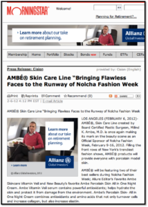 Ambe Skin Care Line featured at Nolcha Fashion Week
