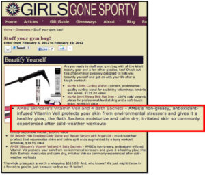 Dr. Ambe’s Skincare Product, Vitamin Veil, Featured on Girls Gone Sporty
