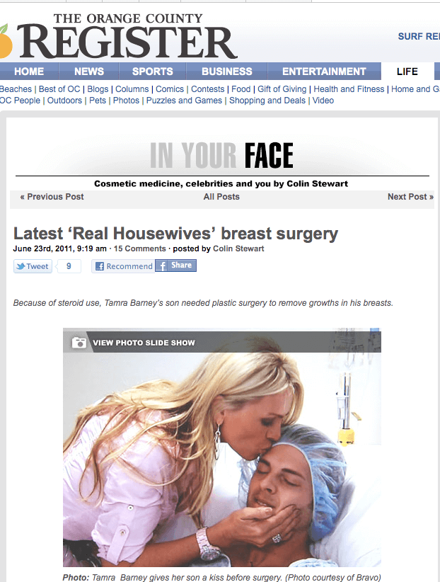 Dr. Ambe Featured On Real Housewives Of Orange County Treating Ryan Vieth, Tamra Barney's Son ​